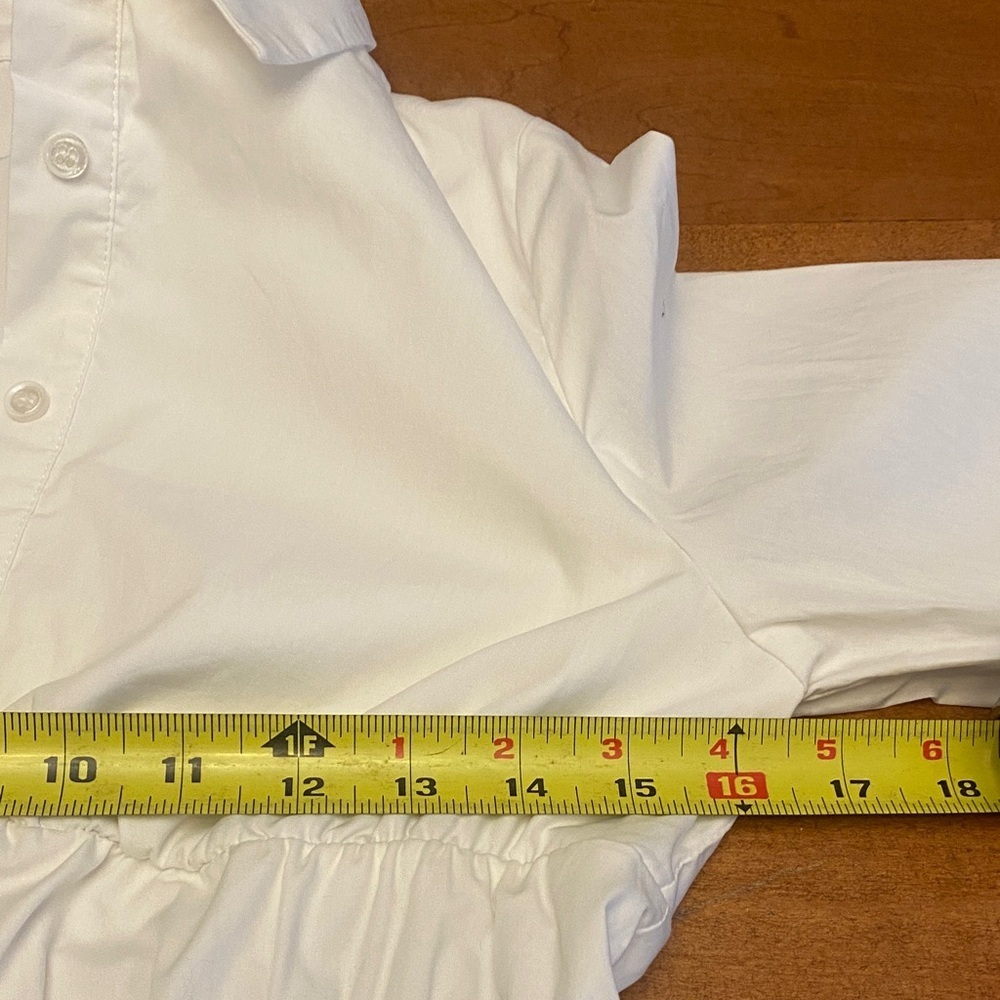 Princess Polly Stellaria Ruched Long Sleeve White Button-Up Mini Dress - Picture 4 of 7